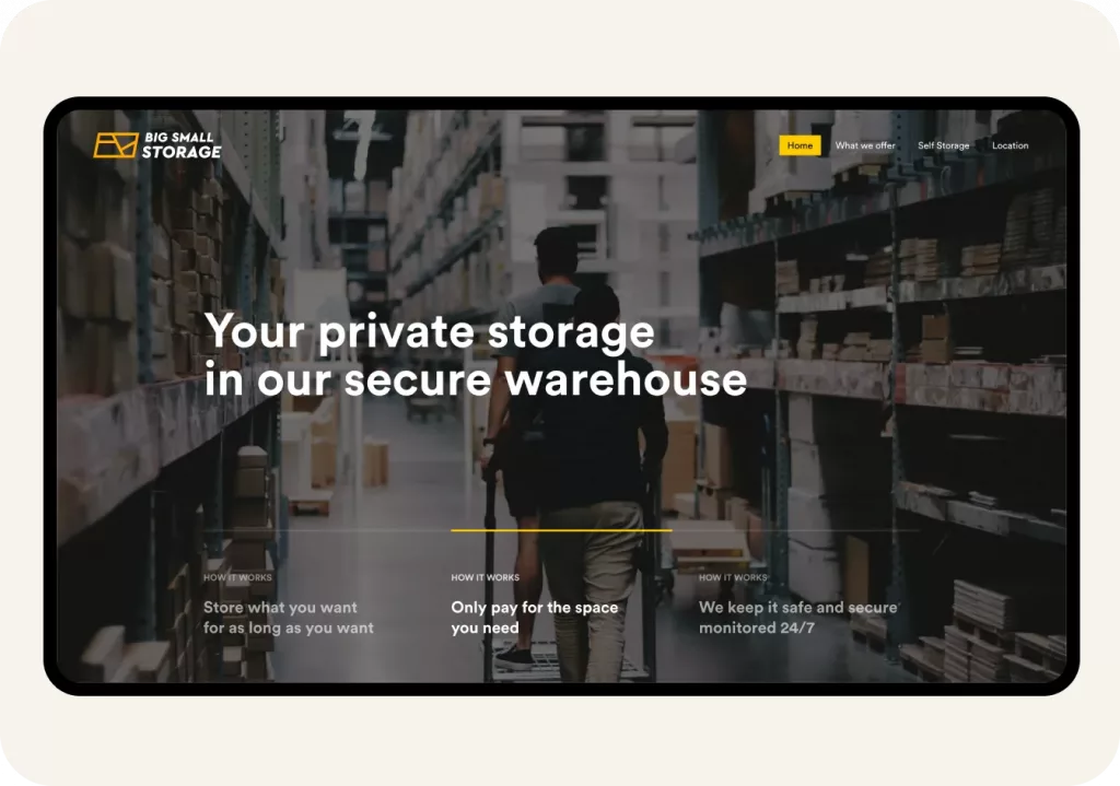 big small storage ux design